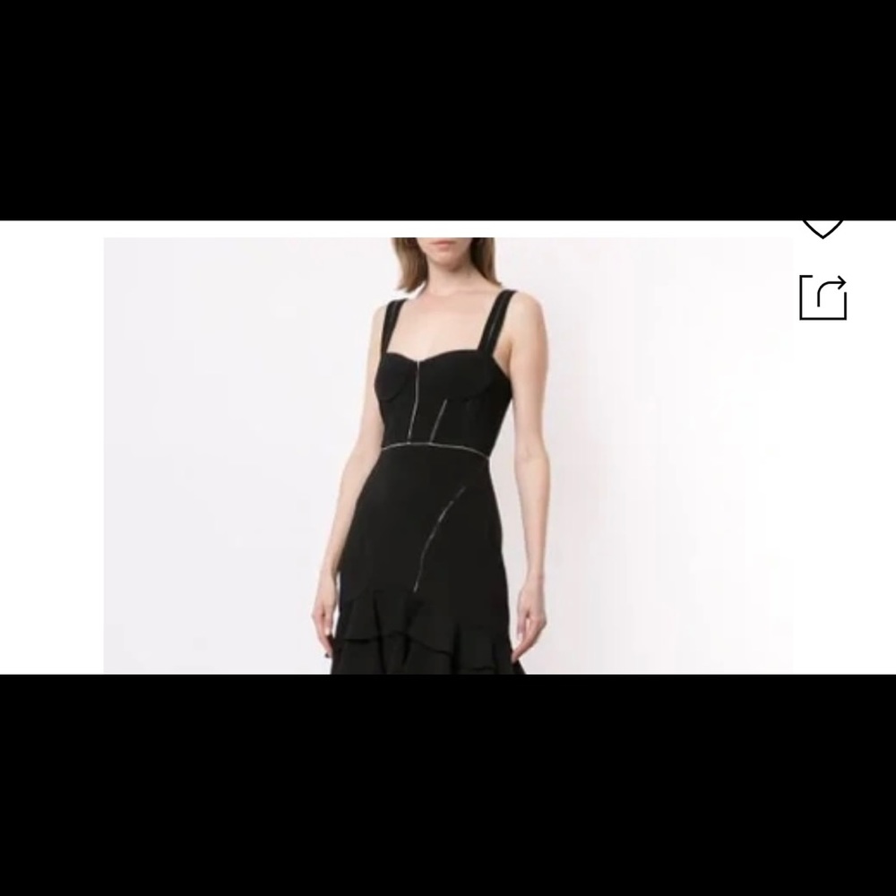 Jonathan Simkhai Ruffle Hem Bustier Mini Dress Black Size 0